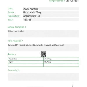 Aegis Peptides Retatrutide 20mg Vial